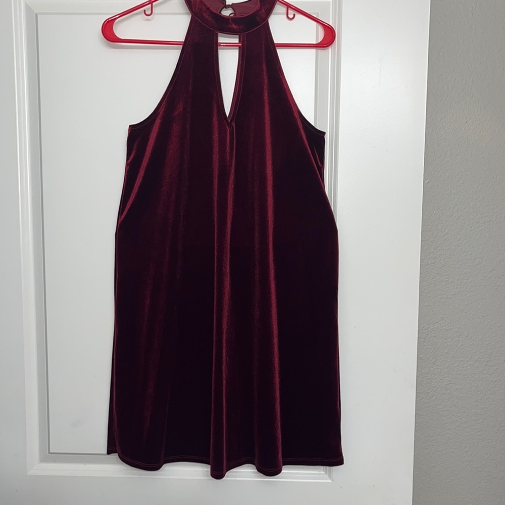 Red velvet sleeveless dress